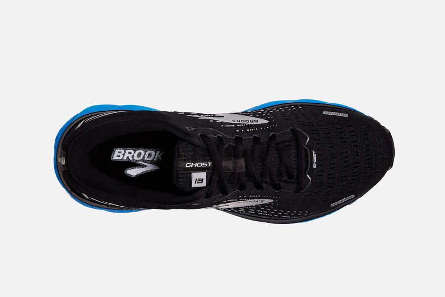 Brooks Ghost 13 Road Running Shoes Mens Black/Grey/Blue 059231-KOM